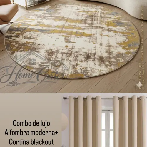 Combo alfombra redonda moderna+cortina blackout's photo #1