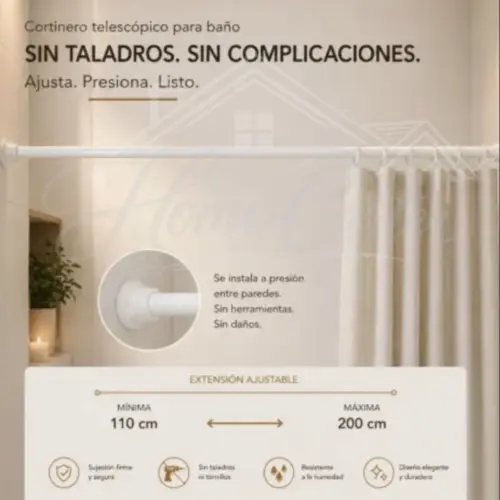 Cortinero expandible para duchas's photo #1