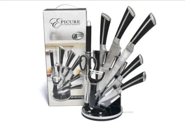 Set de cuchillos 8psc con soporte giratorio's foto | 🌸HOME CARTER🌸 |  BizneCubano